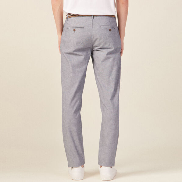 Pantalon chino ceinturé bleu marine homme