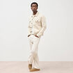 Veste manches longues col classique ecru homme