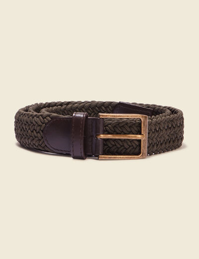 Ceinture tressée homme taupe homme