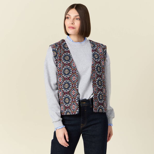 gilet eco responsable bleu marine femme Gilet éco-responsable bleu marine femme