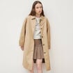Trench long oversize r&eacute;versible beige femme