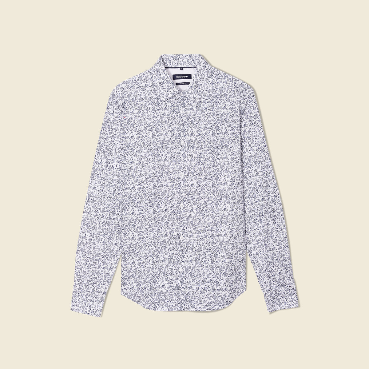 Chemise en coton manches longues blanc homme