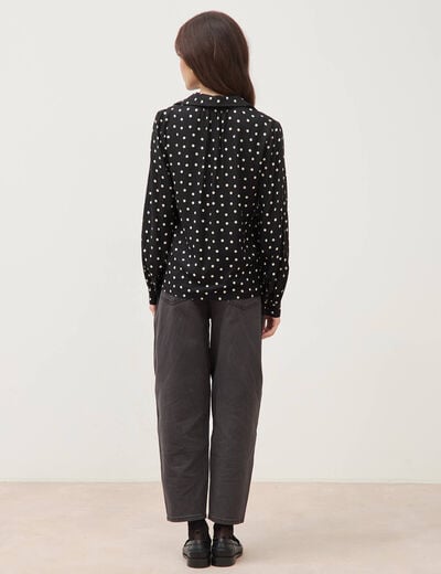 Blouse ample manches longues noir femme