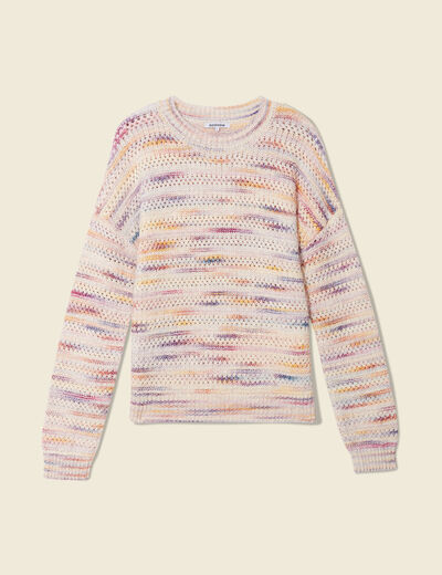 Pull manches longues rose framboise femme
