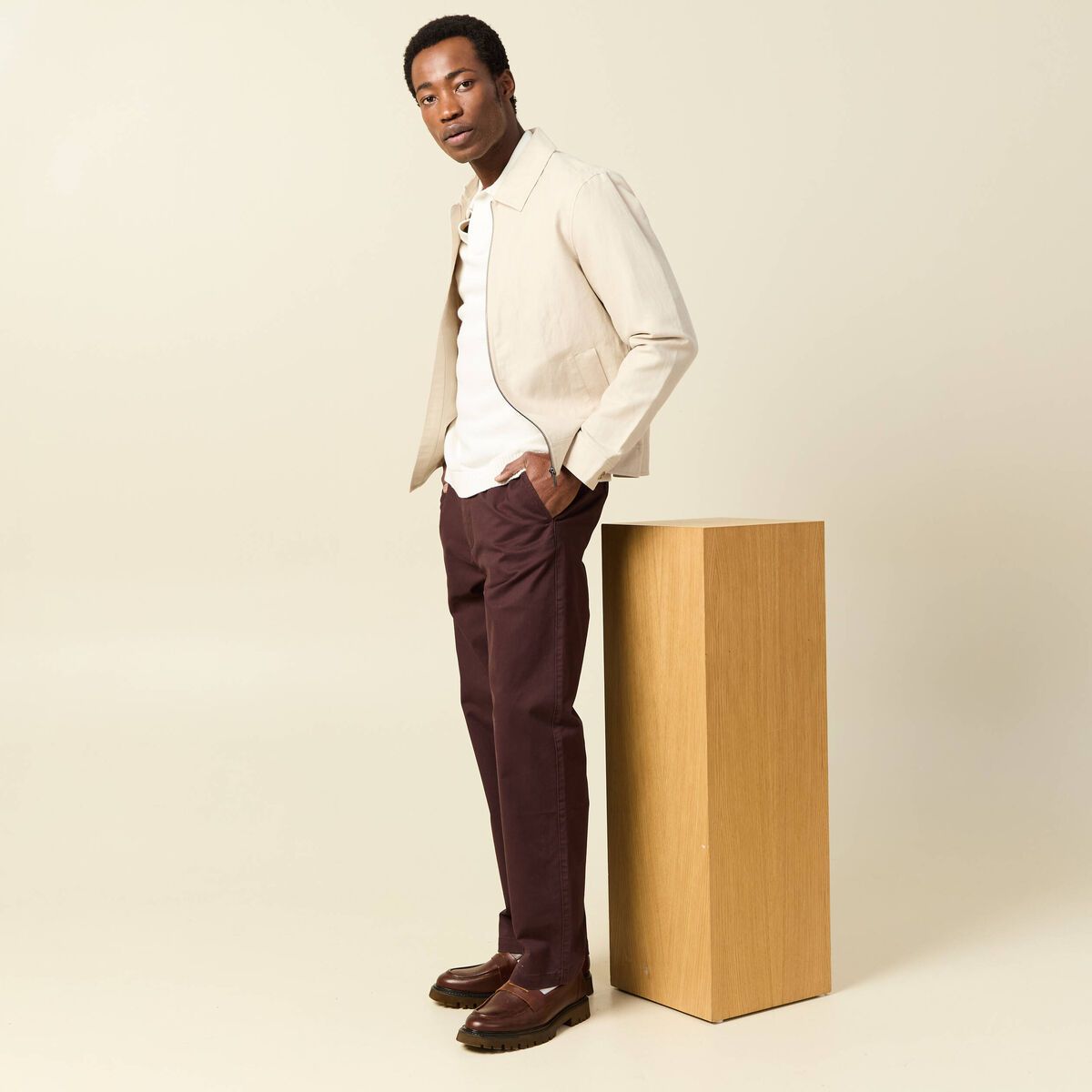Pantalon marron fonc&eacute; homme