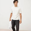 T-shirt ras de cou manches courtes ecru homme