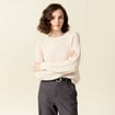 Pull manches longues sequins ecru femme