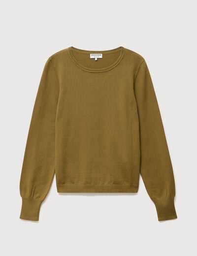 Pull manches longues vert kaki femme