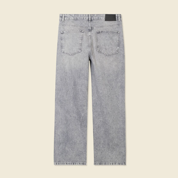 Jeans large 5 poches denim snow gris homme