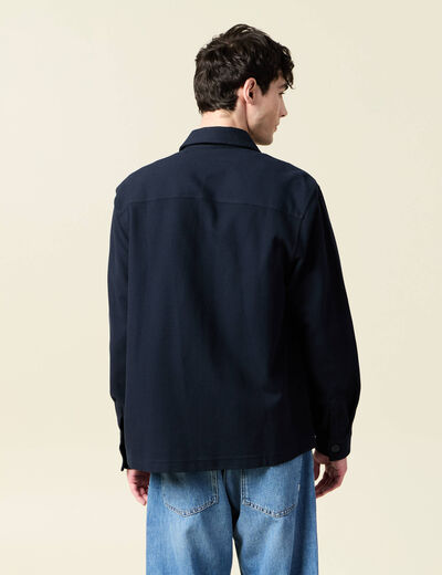 Surchemise manches longues bleu marine homme
