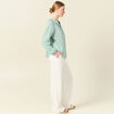 Chemise manches longues vert pastel femme