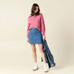 Jupe trapèze en jean denim stone femme