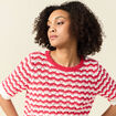 Pull manches courtes rouge femme