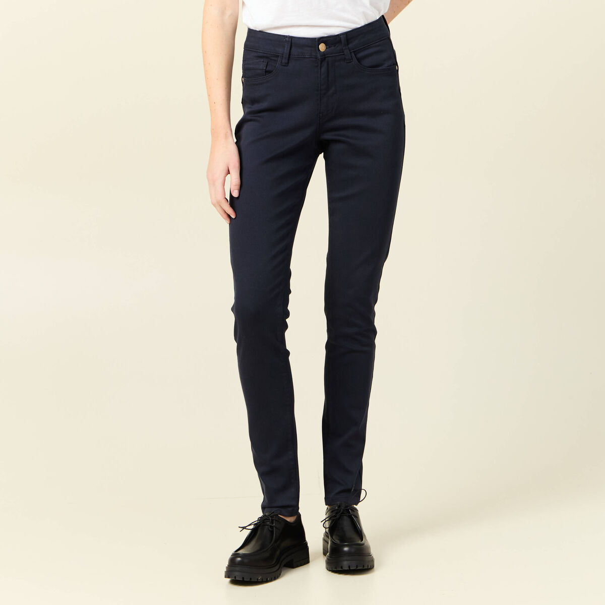 Pantalon Audrey - skinny push up bleu marine femme