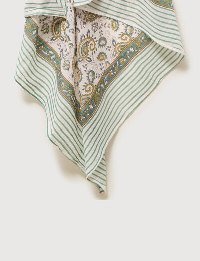 Foulard en coton vert pastel femme