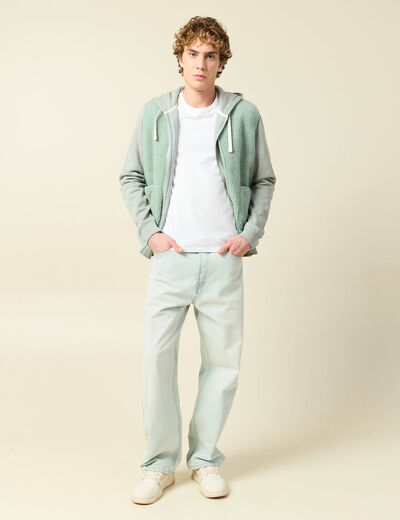 Sweat sans manches effet polaire vert pastel homme