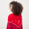 Foulard brod&eacute; rouge femme
