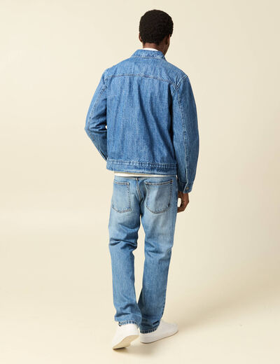 Blouson en jeans manches longues denim double stone homme
