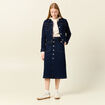 Jupe midi droite en jean denim brut femme