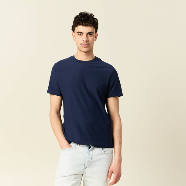 T-shirt manches courtes bleu marine homme