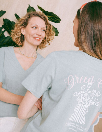 T-shirt manches courtes vert pastel femme