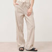 Pantalon taille standard ecru femme