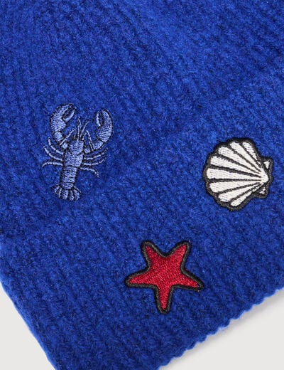 Bonnet bleu electrique femme