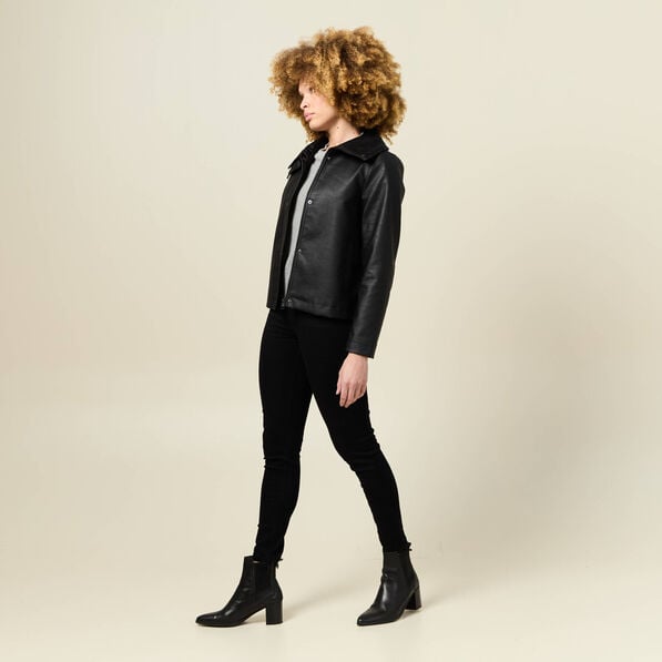 blouson biker simili cuir noir femme Blouson biker simili cuir noir femme