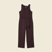 Combinaison pantalon large marron foncé femme