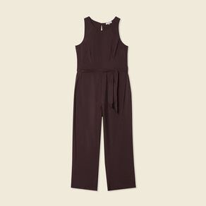 Combinaison pantalon large marron foncé femme