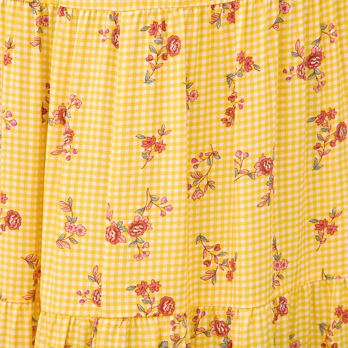 Jupe longue &eacute;vas&eacute;e fluide jaune femme