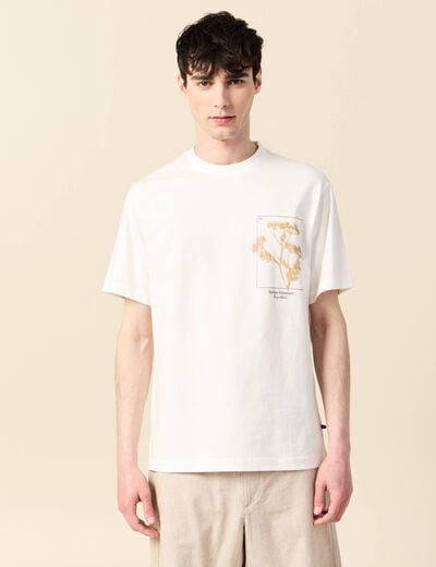 T-shirt manches courtes ecru homme