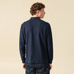Polo manches longues en coton bleu marine homme