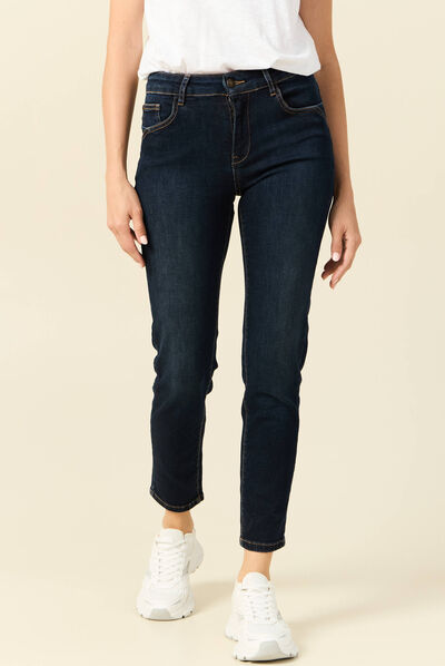 Jeans Vanessa - slim taille basse 7/8ème denim brut femme