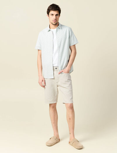 Chemise manches courtes vert homme