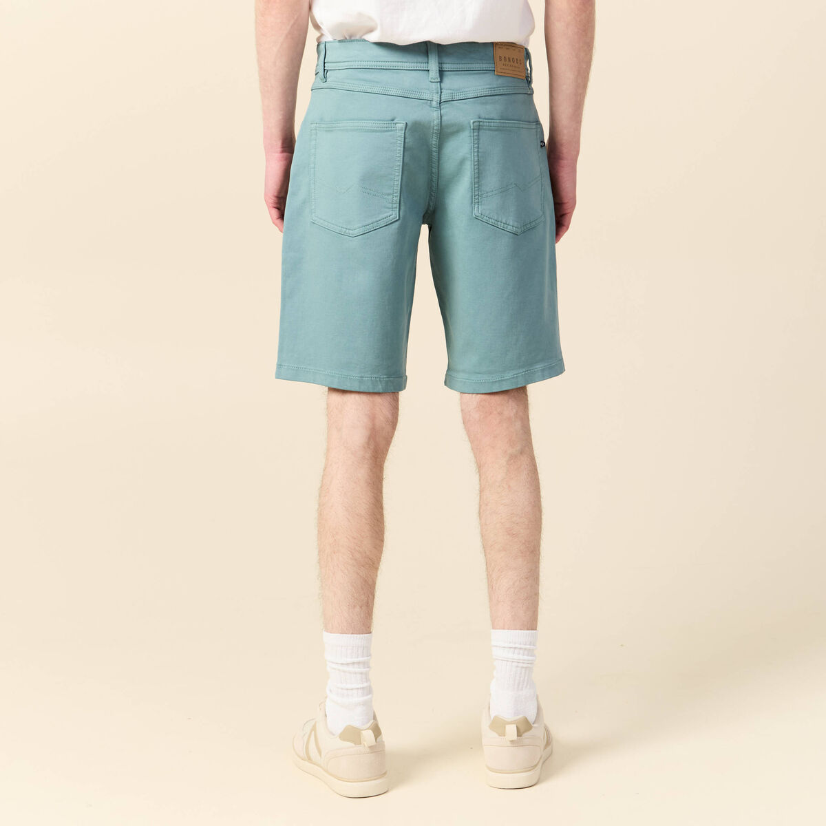 Bermuda droit 5 poches vert foncé homme