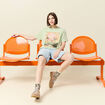 T-shirt oversize en coton vert clair femme