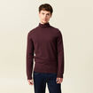 Pull droit court manches longues bordeaux homme