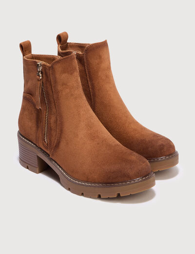 Bottines semelle gomme marron femme