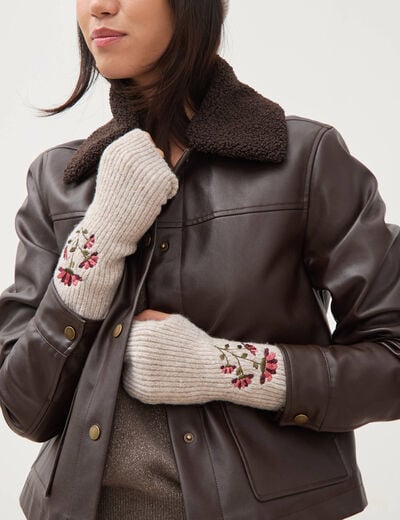 Mitaines beige femme