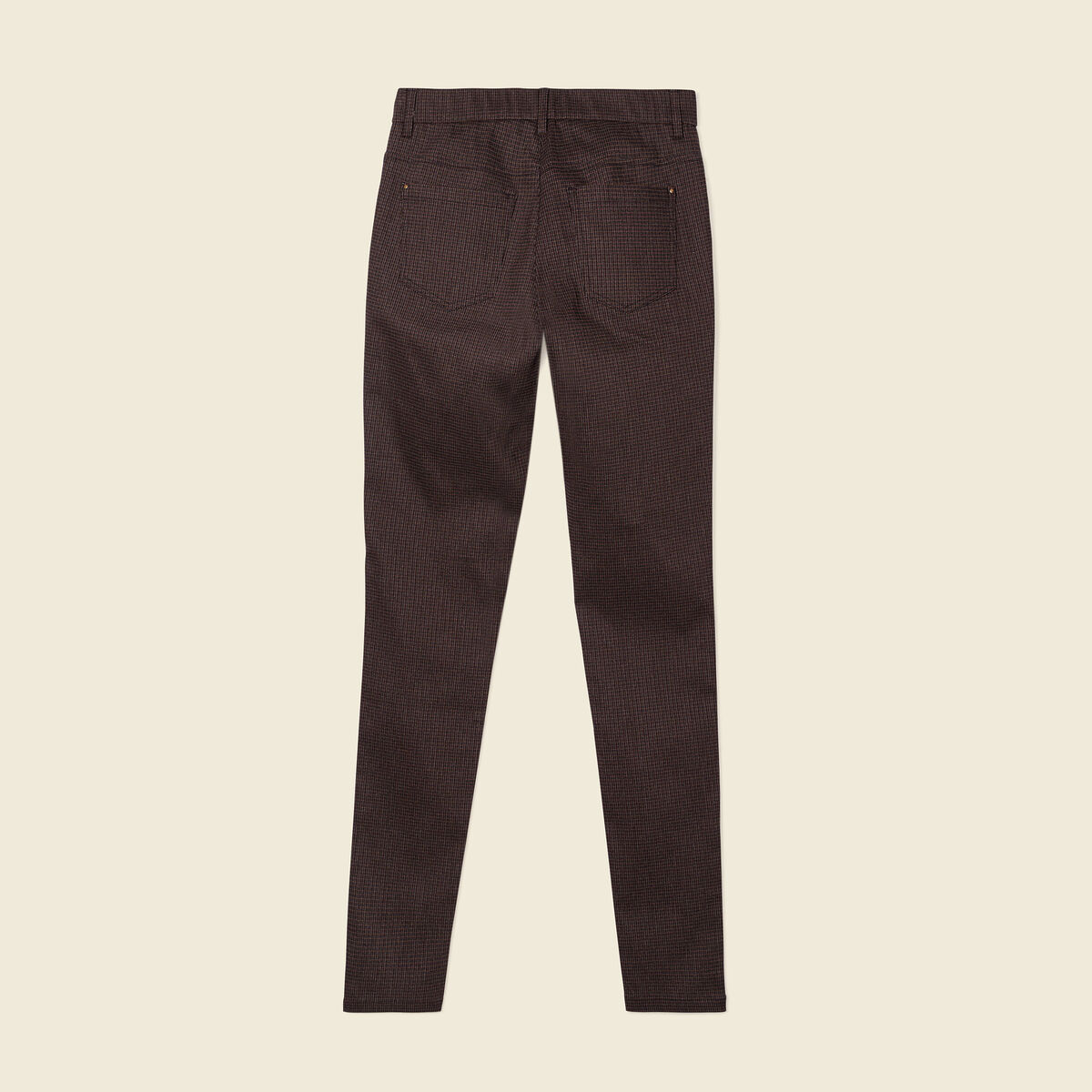 Pantalon skinny marron femme