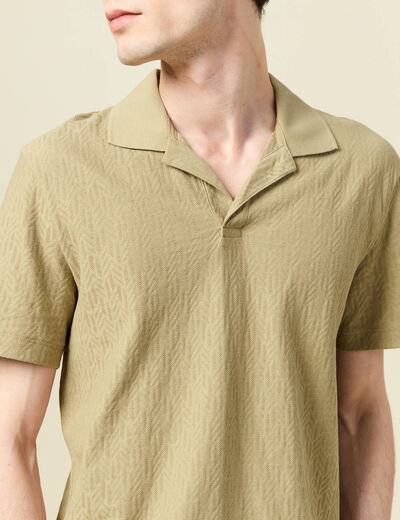 Polo manches courtes vert olive homme