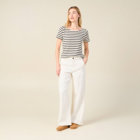 T-shirt manches courtes ecru femme