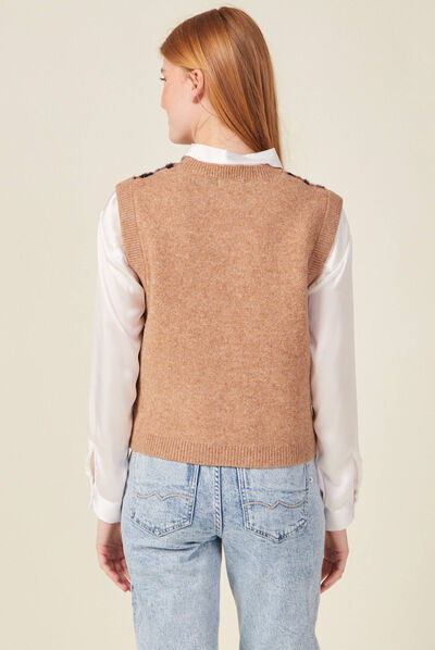 Pull éco-responsable marron clair femme