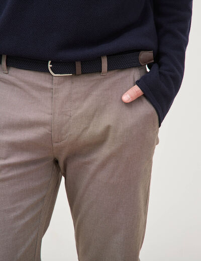 Pantalon chino straight taupe homme