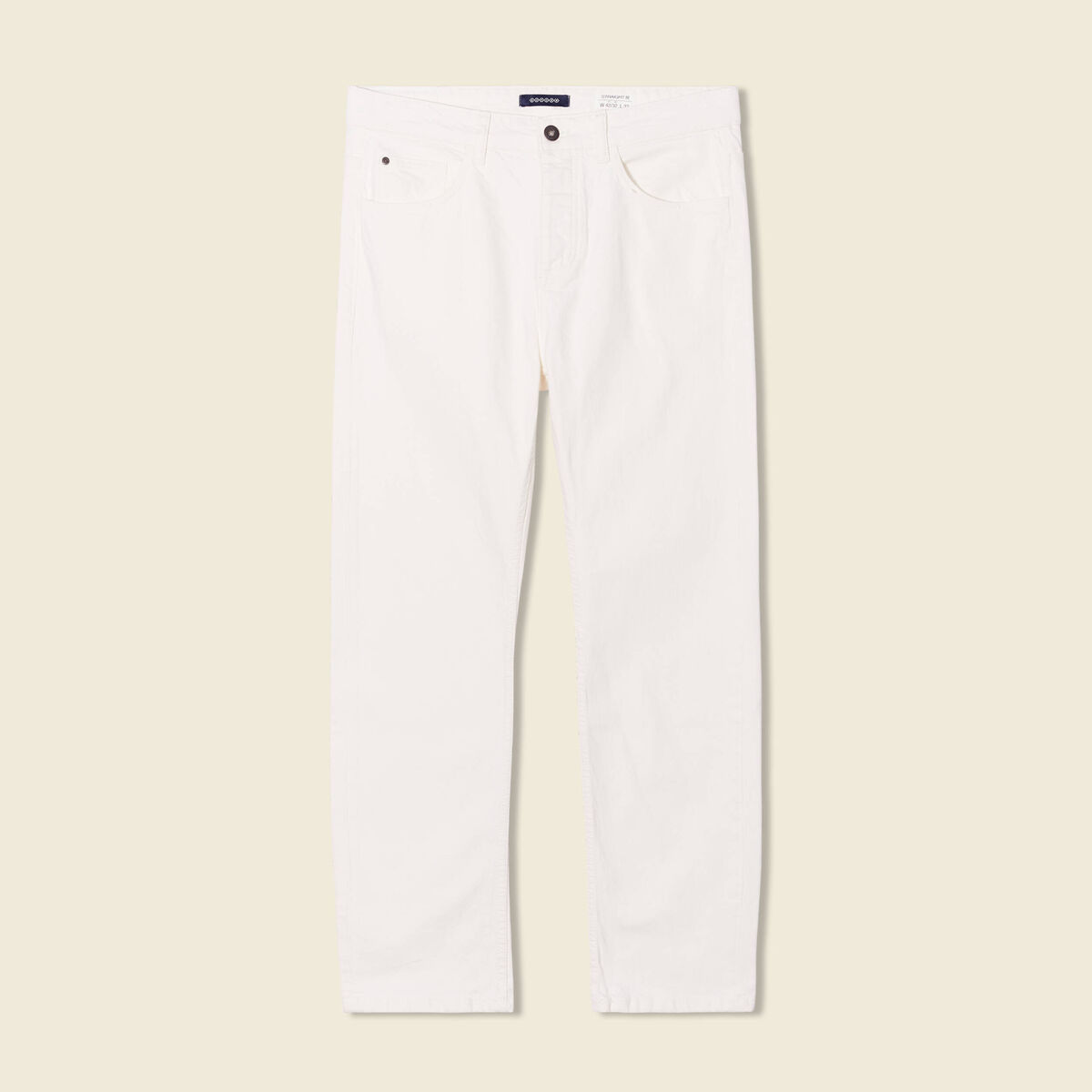 Jeans straight 5 poches denim blanc homme