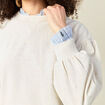 Sweat manches longues ecru femme