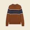 Pull manches longues marron homme
