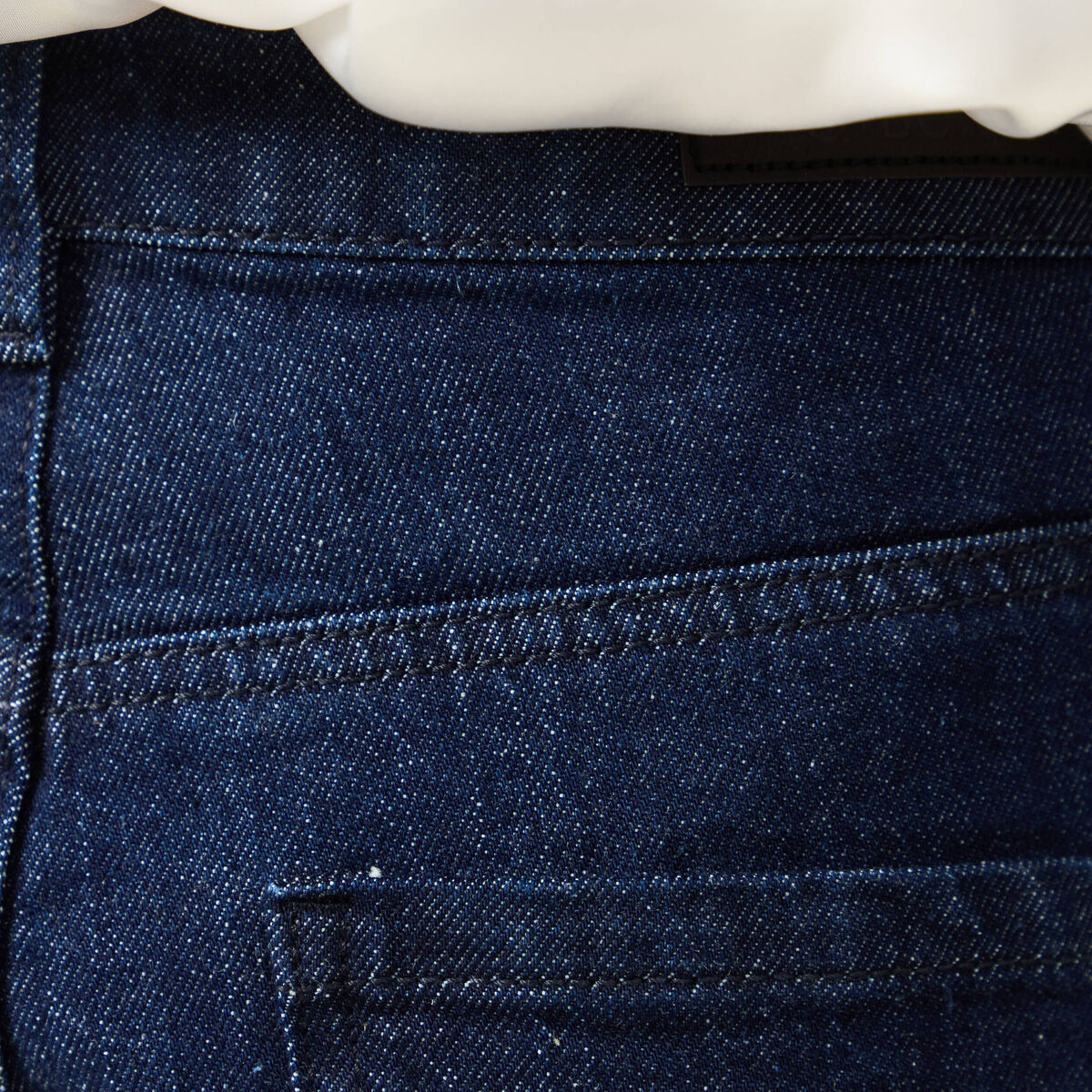 Jeans large taille haute 3/4 denim brut rinse femme