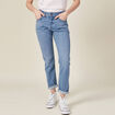 Jeans girlfriend taille haute denim stone femme